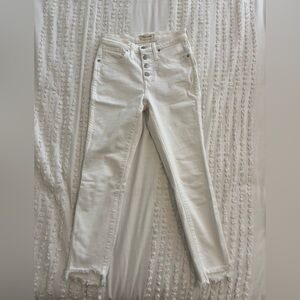Madewell White High-Rise Skinny Jeans with Button Fly